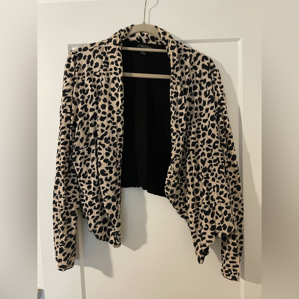 Cropped Animal Print Jacket